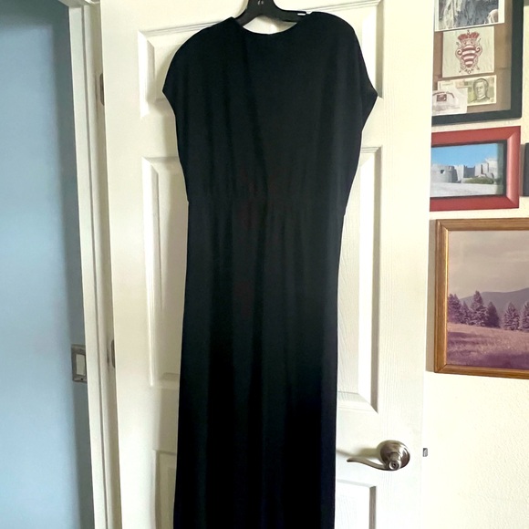 Boston Proper Front Slit Black Pullover Dress - Picture 6 of 7